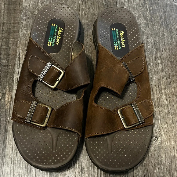FINAL PRICE Skechers Leather Outdoor Lifestyle Sandals - Picture 1 of 4